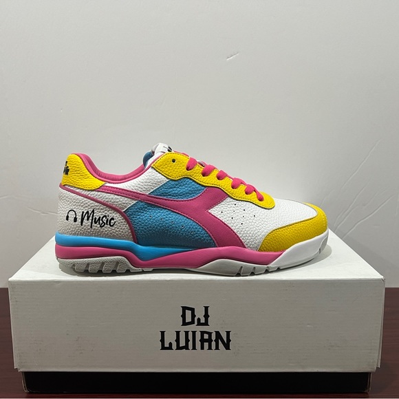 Diadora x DJ Luian, Maverick, Blue, White, Yellow & Pink - Picture 3 of 15